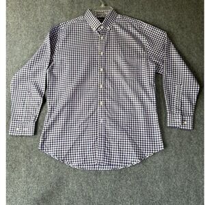 Neiman‎ Marcus Mens Purple Gingham Check Long Sleeve Shirt 16.5 32/33